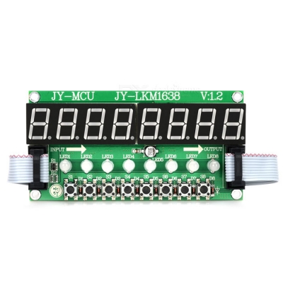 ماژول کنترل ال ای دی سون سگمنت 8 رقمی سبز + 8 کلید