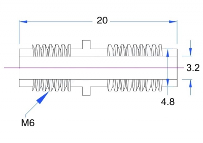 رابط بین راهی اکسترودر پرینتر سه بعدی M6×20