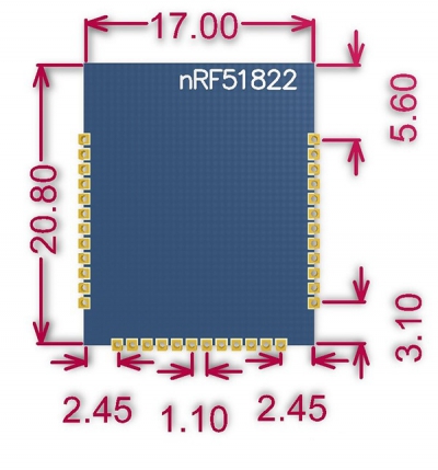ماژول وایرلس و بلوتوث nRF51822 - بلوتوث 4.1 + ARM Cortex M0 + nRF24L