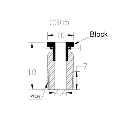 رابط پنوماتیک برای اکسترودر پرینتر سه بعدی V6 quick connector pneumatic