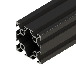 پروفیل آلومینیومی شیاردار 40*40 سبک (هشت شیار) آنودایز مشکی
